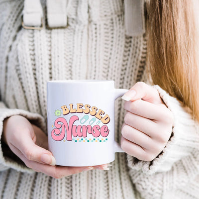 a woman holding a coffee mug in her hands