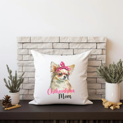 a pillow with a picture of a chihuahua on it