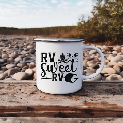 a white coffee mug sitting on top of a wooden table