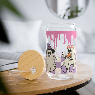 16oz Ghost Crew Sipper Glass - Unique and Stylish Paranormal Drinkware for Halloween Enthusiasts - Pillow & Mug Co.