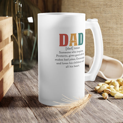 Fathers Day Gift - Frosted Glass Mug For The Ultimate Mancave - Practical Gift for Dad - Ideal Gift for Beer Lovers - Party Starter Mug Printify