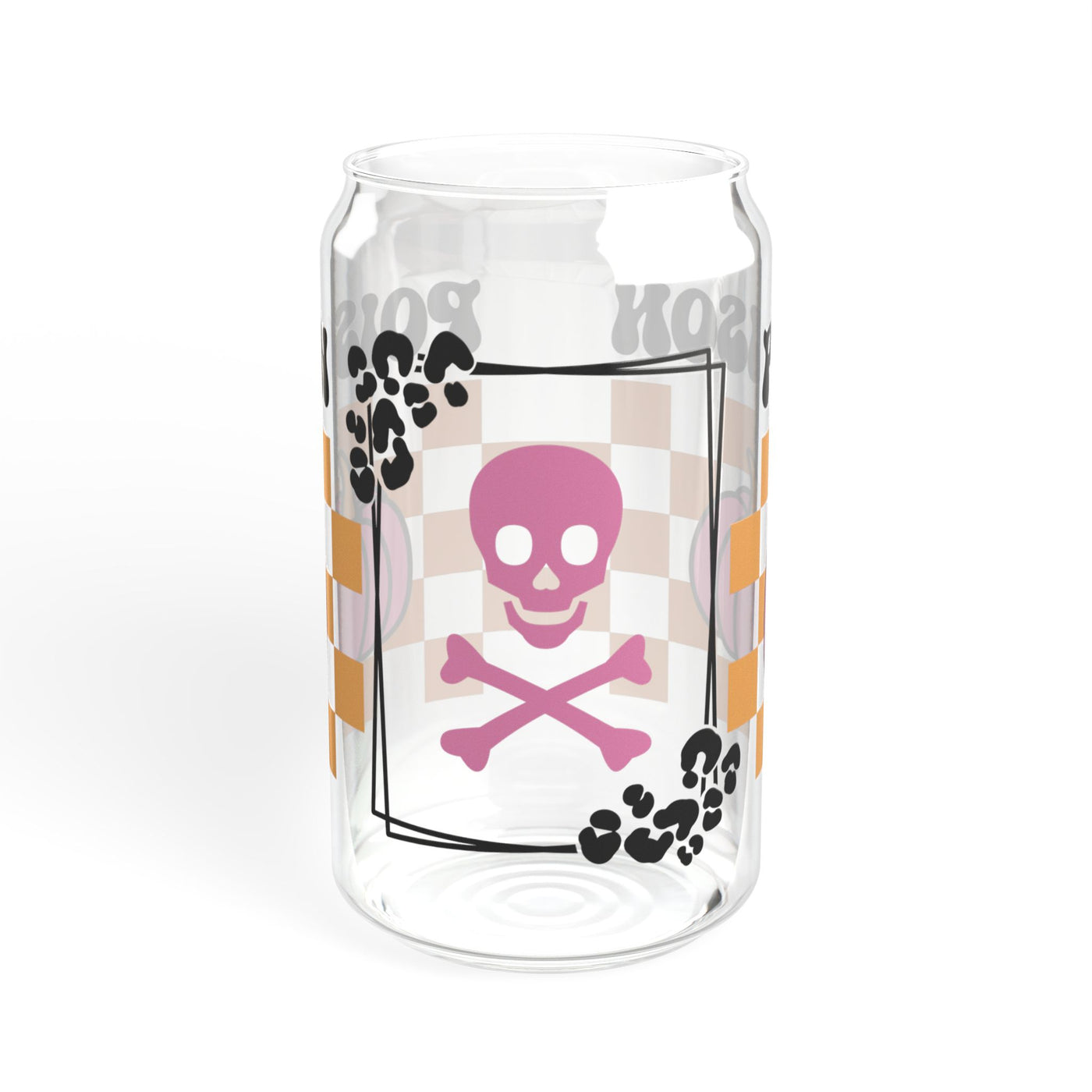 16oz Poison Skull Sipper Glass - Unique Spooky Halloween Drinking Experience - Pillow & Mug Co.