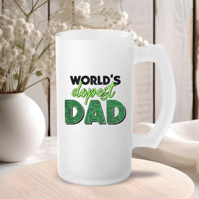 Beer Mug - Frosted Beer Glass Dads Ultimate Mancave Mug - Fathers Day Beer Lovers Gift