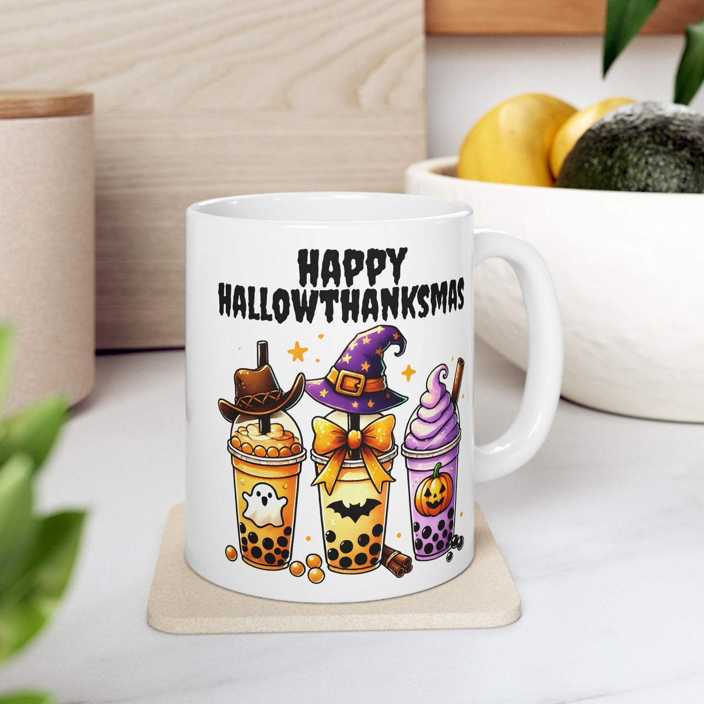 Happy HallowThanksMas Holiday Ceramic Mug 11oz - Pillow & Mug Co.