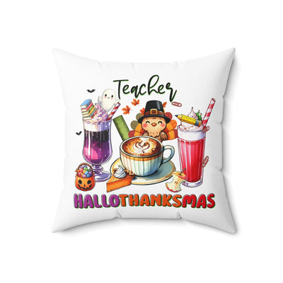 Teacher HalloThanksMas Pillow - Perfect Gift for Educators - Pillow & Mug Co.