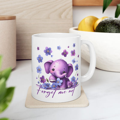 Alzheimers Awareness Ceramic Mug - Forget Me Not Design - Pillow & Mug Co.