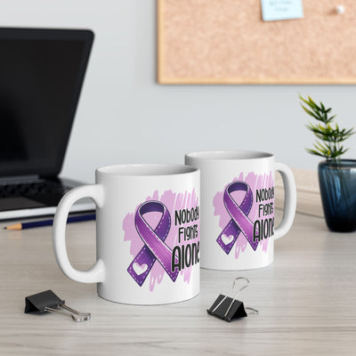 Nobody Fights Alone Alzheimer's Awareness Ceramic Mug 11oz - Pillow & Mug Co.