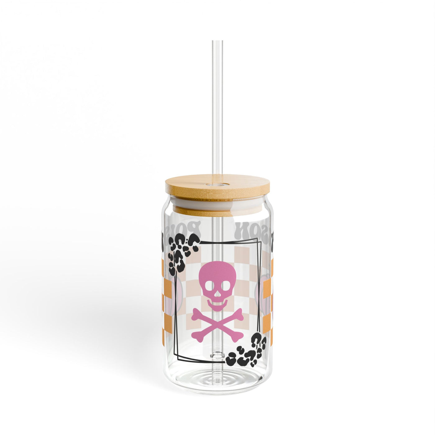 16oz Poison Skull Sipper Glass - Unique Spooky Halloween Drinking Experience - Pillow & Mug Co.