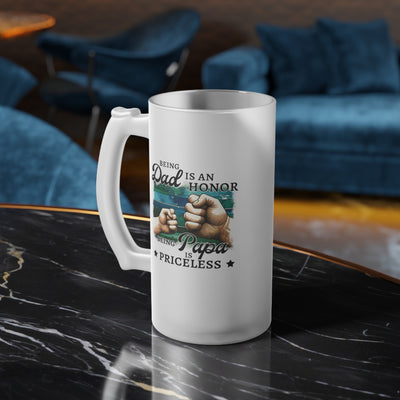 Fathers Day Gift - Frosted Glass Mug For The Ultimate Mancave - Practical Gift for Dad - Ideal Gift for Beer Lovers - Party Starter Mug Printify