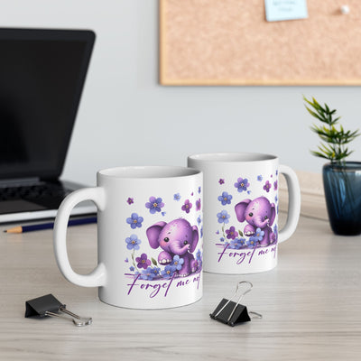 Alzheimers Awareness Ceramic Mug - Forget Me Not Design - Pillow & Mug Co.