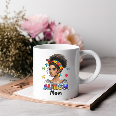 a coffee mug with a picture of a woman's face on it