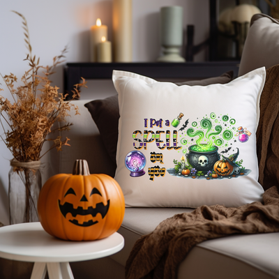 Spellbinding Halloween Square Pillow - I Put A Spell On You Design - Pillow & Mug Co.