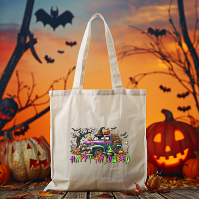 a trick or treat bag sitting on a table