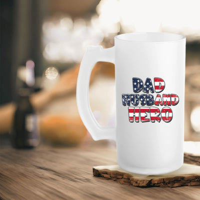 Beer Mug - Fathers Day Gift - Frosted Glass Mug For The Ultimate Mancave - Practical Gift For Dad - Ideal Gift For Beer Lovers - Party Starter Mug