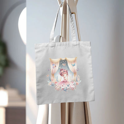 a tote bag with a picture of a princess on it