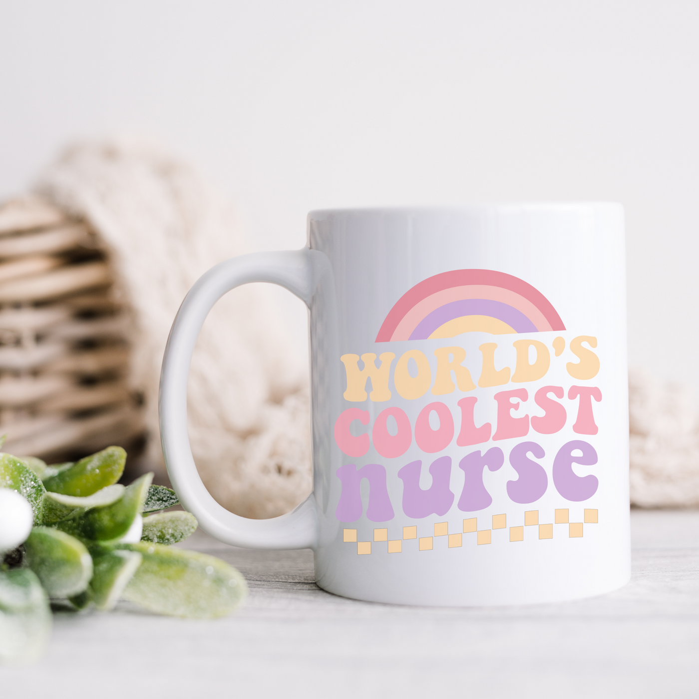 a white coffee mug with the words world's coolest nurse on it