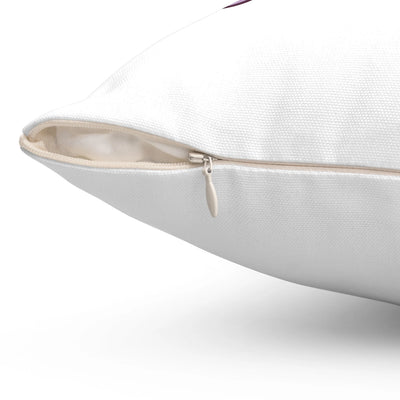 a close up of a pillow with a zipper