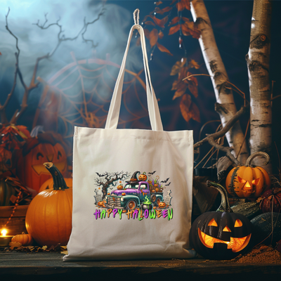 a trick or treat bag sitting on top of a table