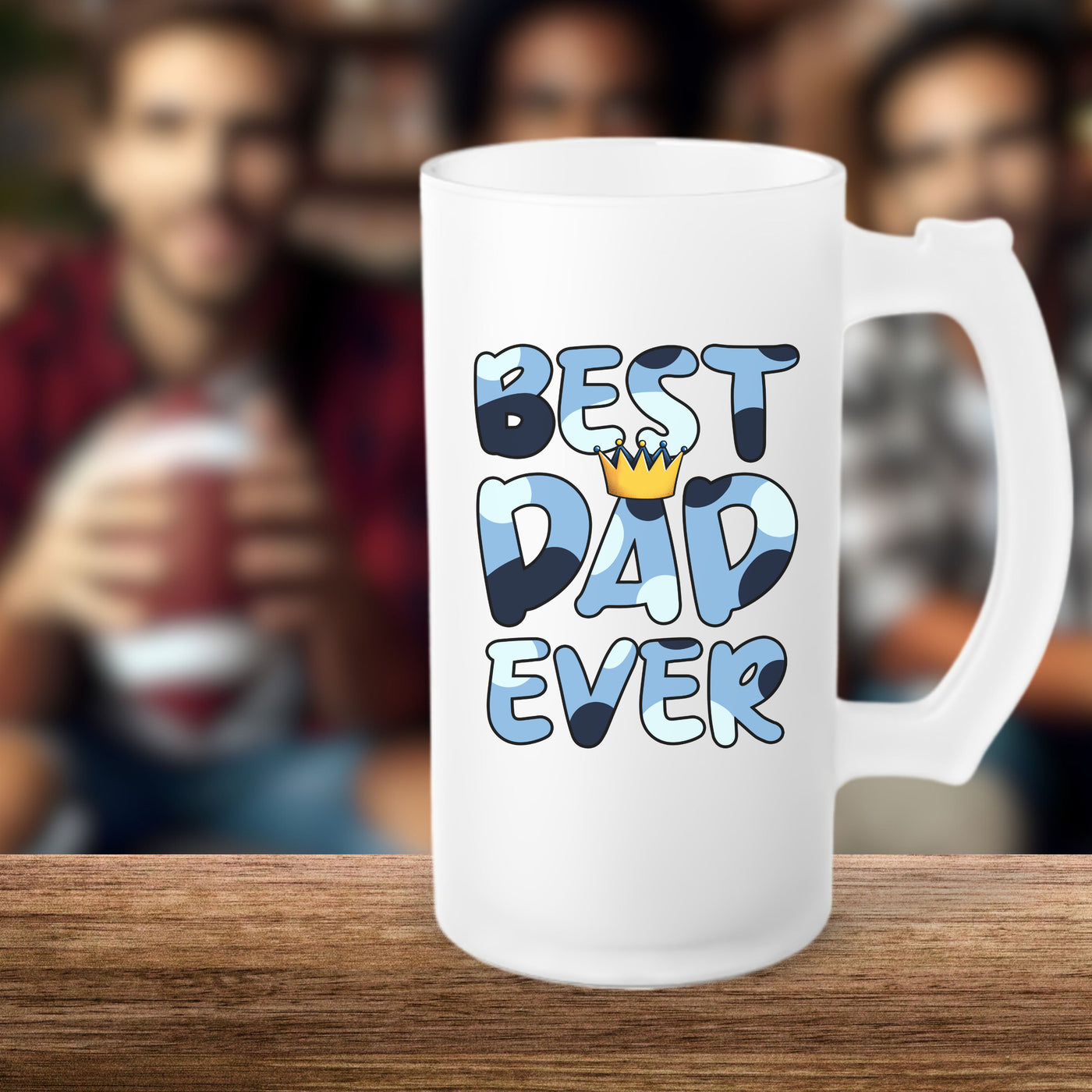 Beer Mug - Fathers Day Gift - Frosted Glass Mug For The Ultimate Mancave - Practical Gift For Dad - Ideal Gift For Beer Lovers - Party Starter Mug