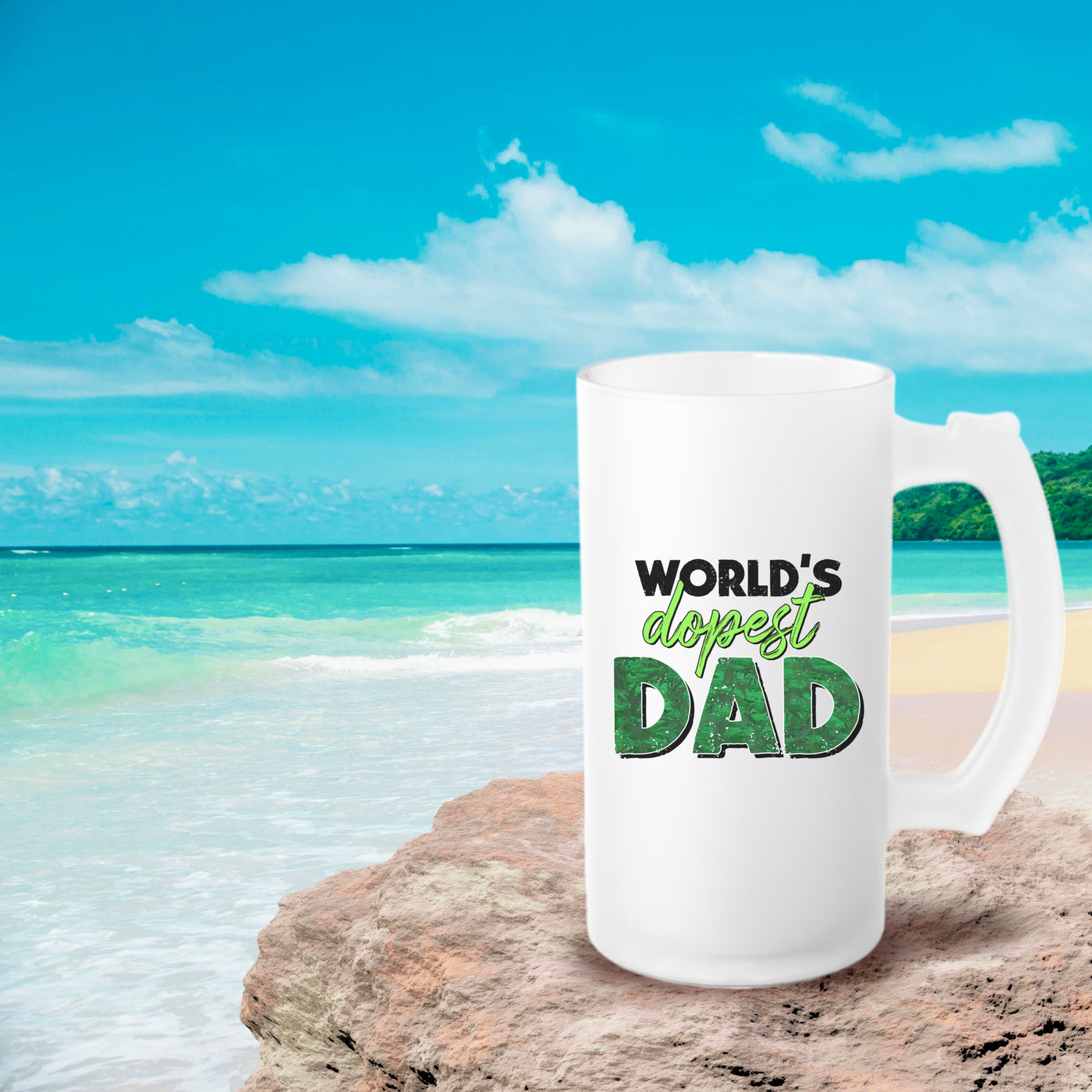 Beer Mug - Frosted Beer Glass Dads Ultimate Mancave Mug - Fathers Day Beer Lovers Gift