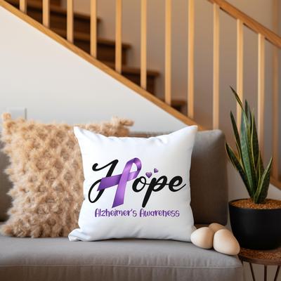 a couch with a pillow that says hope on it