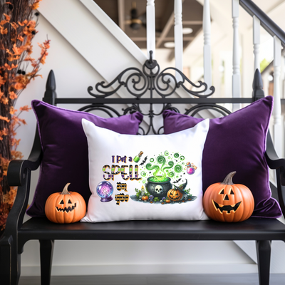 Spellbinding Halloween Square Pillow - I Put A Spell On You Design - Pillow & Mug Co.