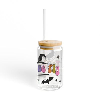 Tonight We Fly Sipper Glass - 16oz  Customizable  Perfect for Drinks and Gifts for Halloween - Pillow & Mug Co.