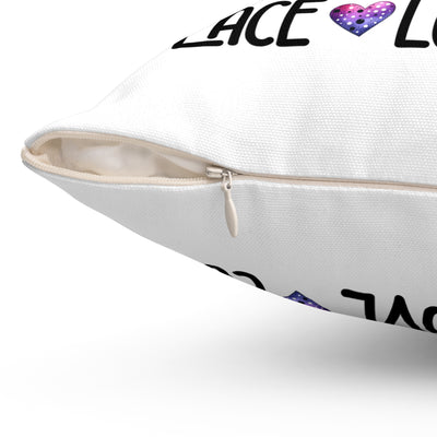 Alzheimers Awareness Pillow - Peace Love and a Cure for the Cause - Pillow & Mug Co.