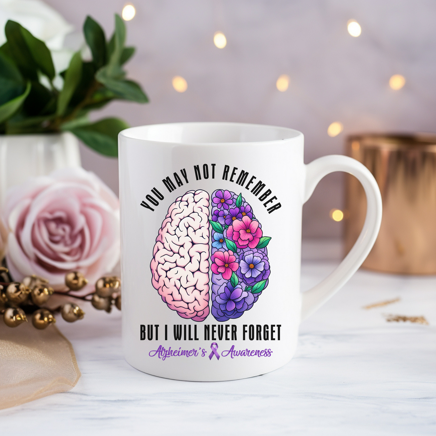 a coffee mug with a picture of a brain on it