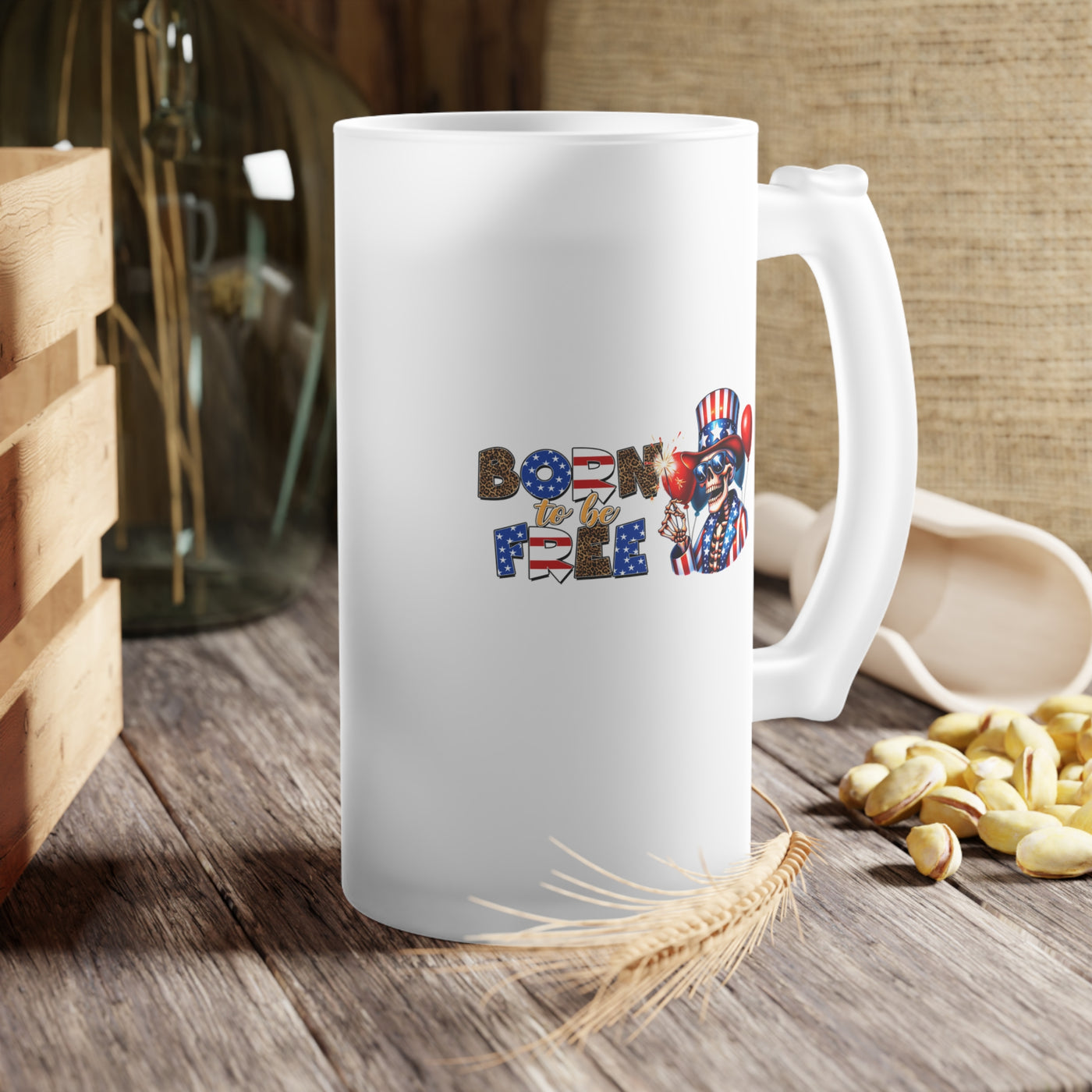 Fathers Day Gift - Frosted Glass Mug For The Ultimate Mancave - Practical Gift for Dad - Ideal Gift for Beer Lovers - Party Starter Mug Printify