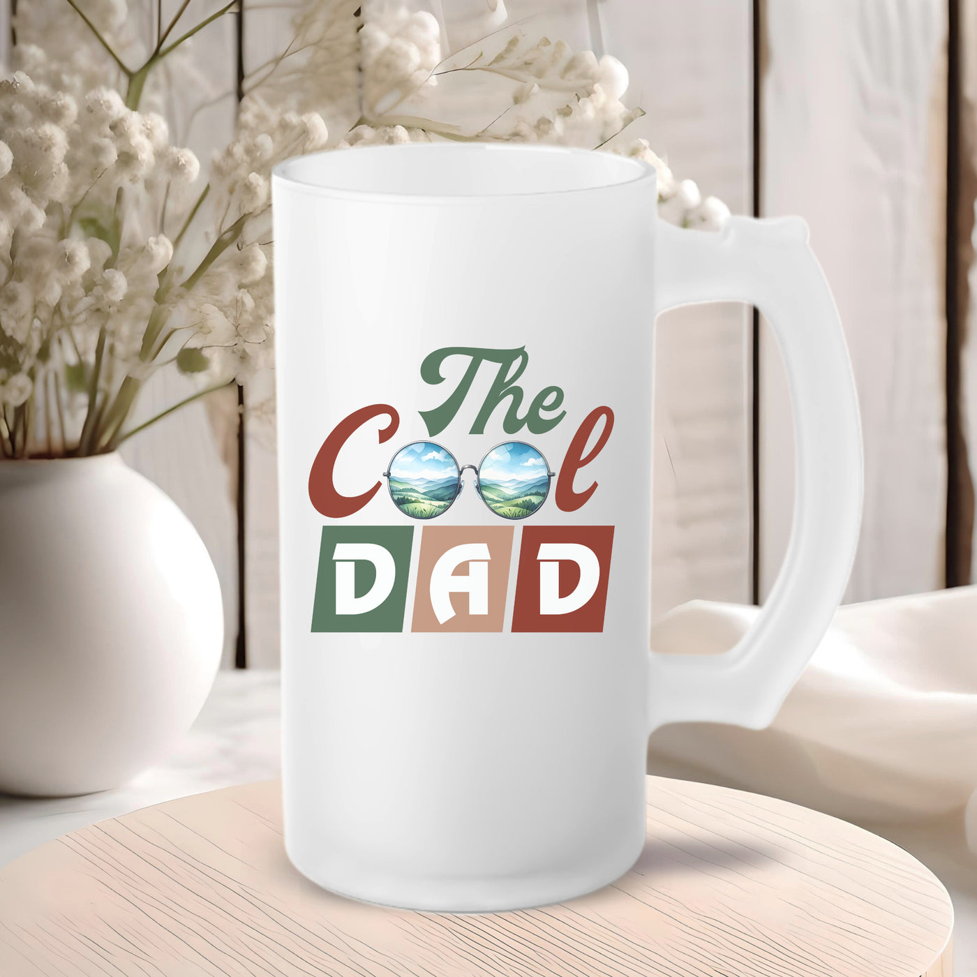 Beer Mug - Frosted Beer Glass Mug - Ideal Gift For Beer Enthusiast Dads And Man Cave Entertainers - Practical And Stylish