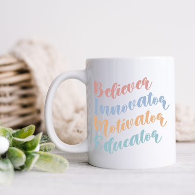 a coffee mug sitting on top of a table