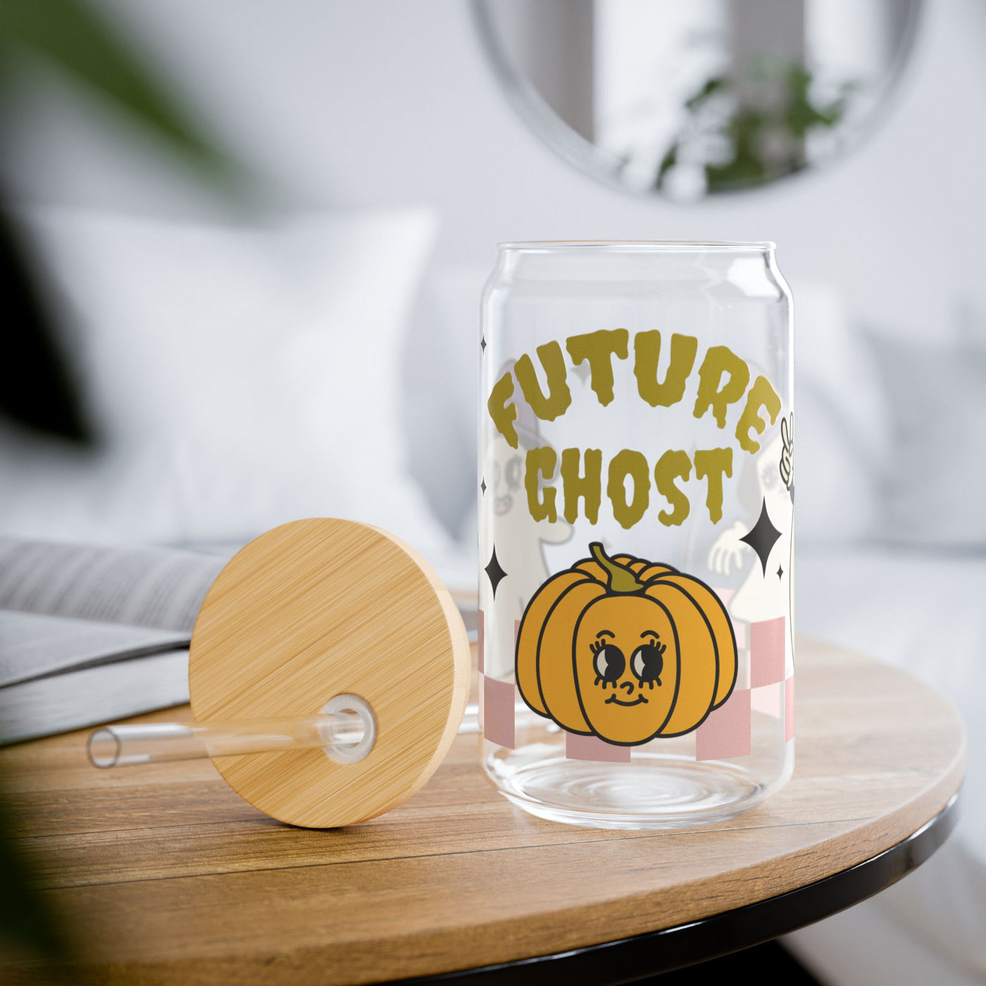 16oz Future Ghost Sipper Glass - Unique  Stylish Halloween Drinkware - Pillow & Mug Co.