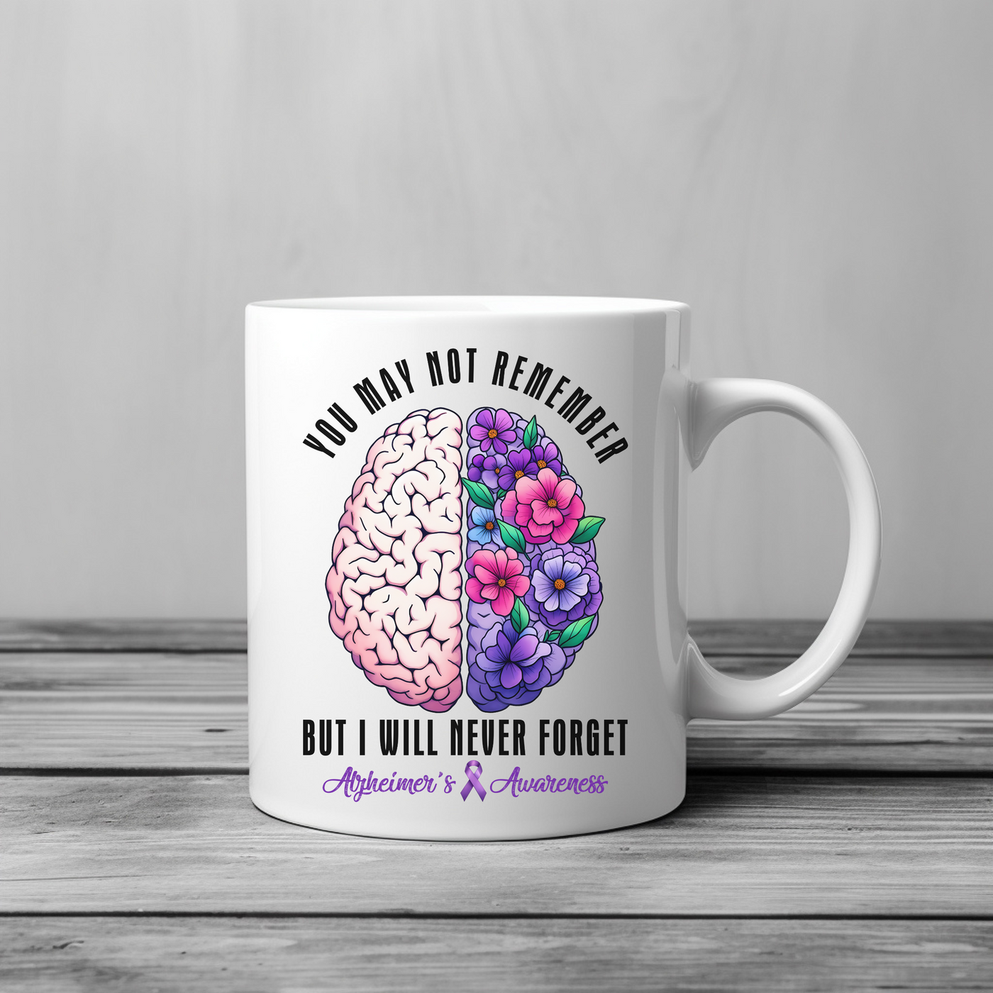 a coffee mug with a picture of a brain on it