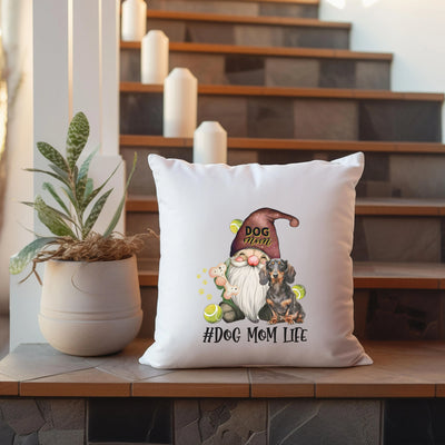 a pillow that has a picture of a gnome on it