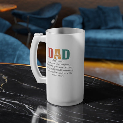 Fathers Day Gift - Frosted Glass Mug For The Ultimate Mancave - Practical Gift for Dad - Ideal Gift for Beer Lovers - Party Starter Mug Printify