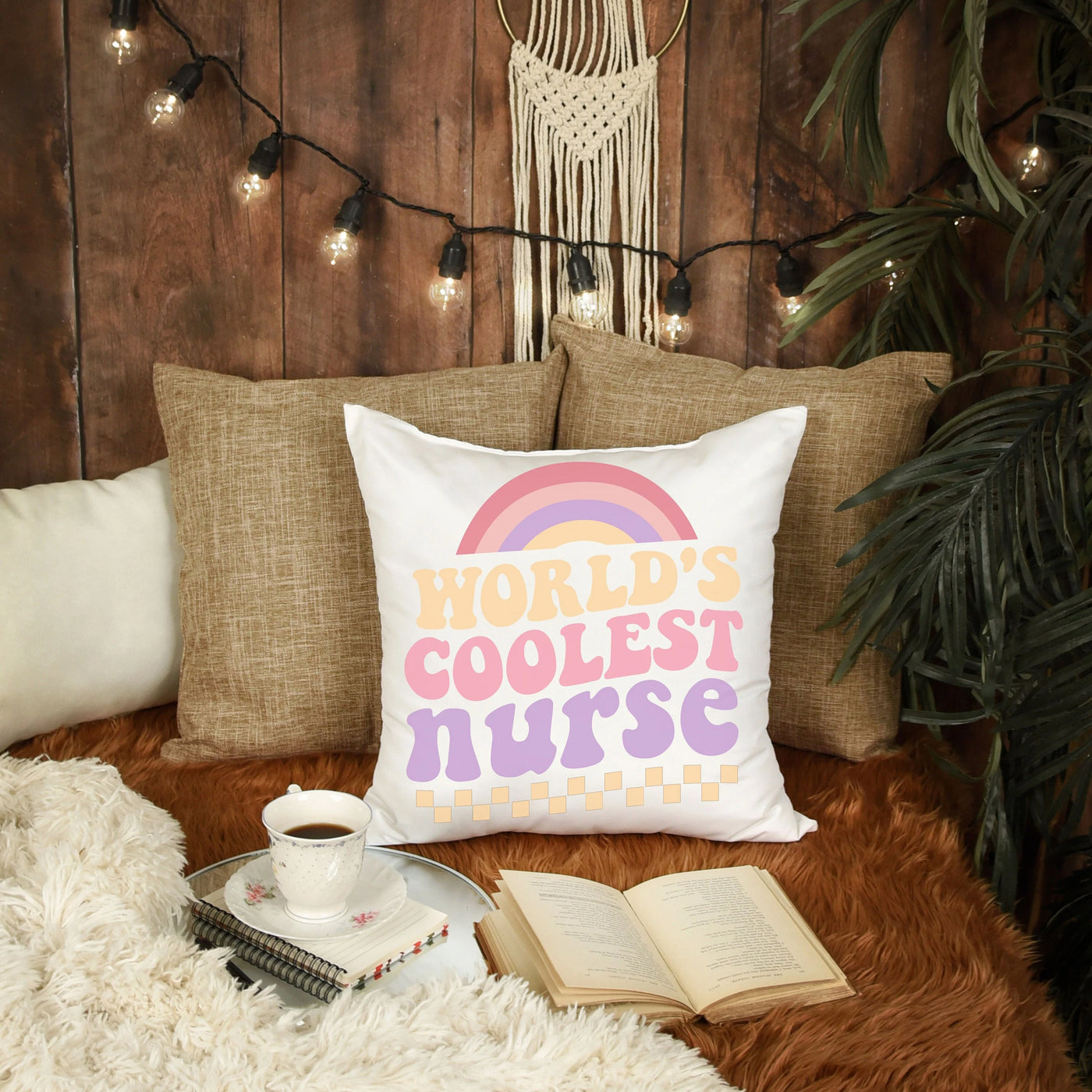 Coolest Nurse Square Pillow - Perfect Gift for Nurses  Worlds Best Nurse Cushion - Pillow & Mug Co.