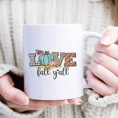 Love Fall Ya'll Ceramic Coffee Mug - Perfect for Autumn