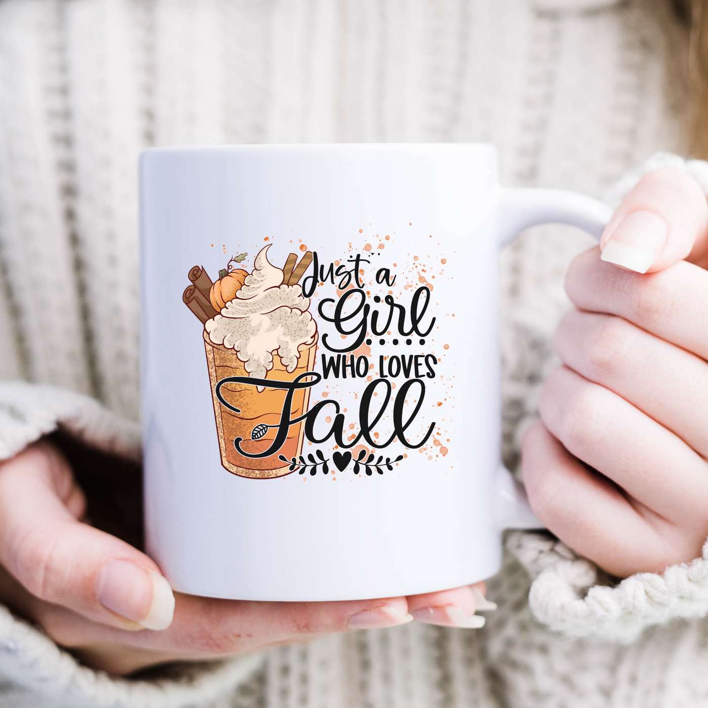 a woman holding a coffee mug with a quote on it