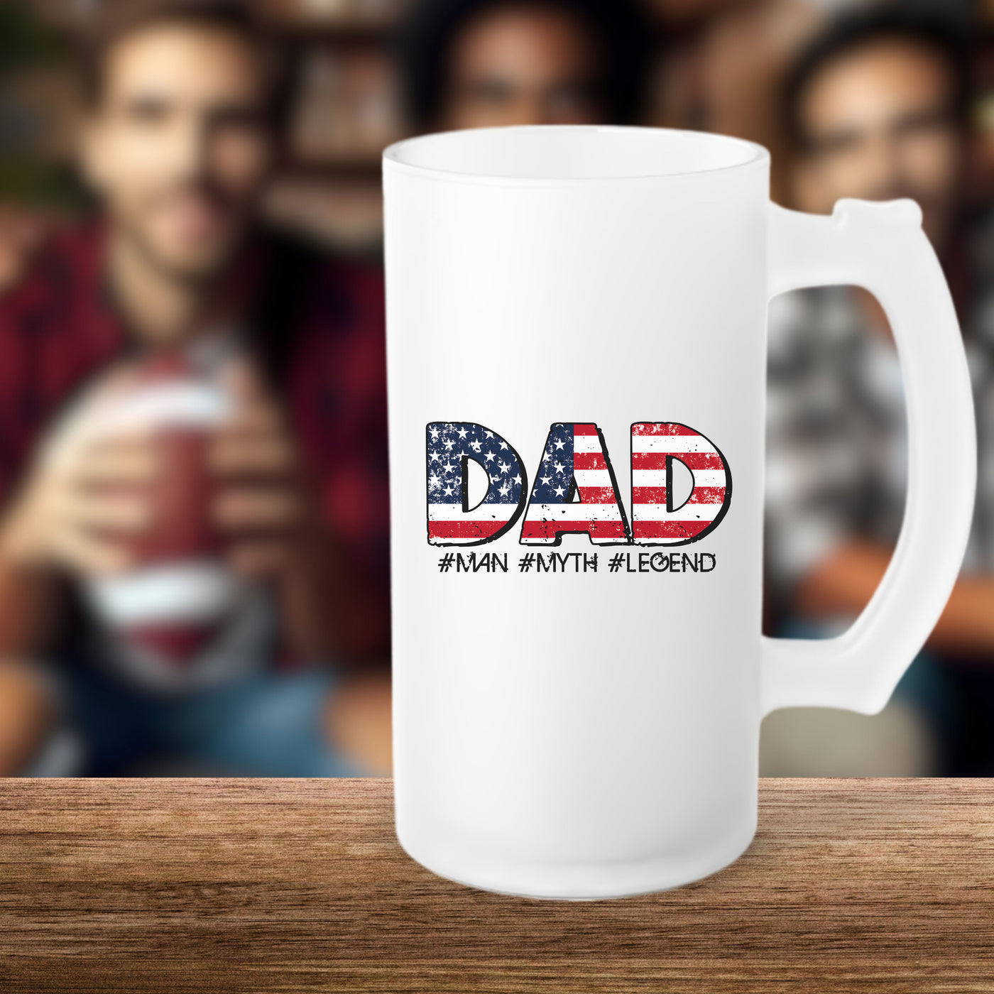 Beer Mug - Fathers Day Gift - Frosted Glass Mug For The Ultimate Mancave - Practical Gift For Dad - Ideal Gift For Beer Lovers - Party Starter Mug