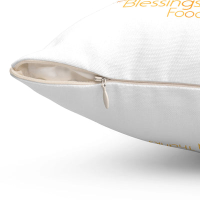 a close up of a pillow on a white surface