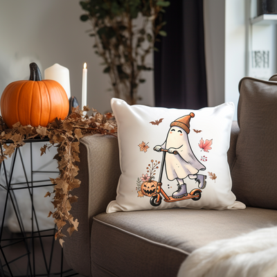 a pillow with a picture of a penguin on it