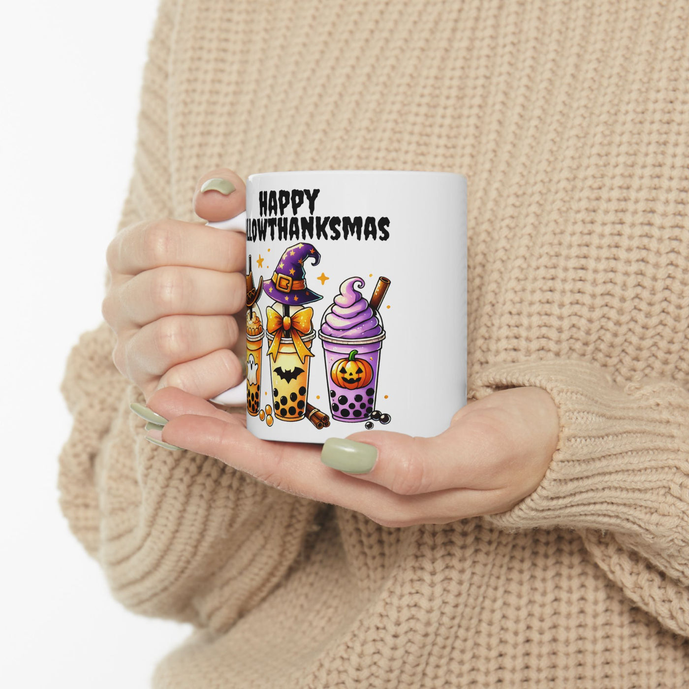 Happy HallowThanksMas Holiday Ceramic Mug 11oz - Pillow & Mug Co.