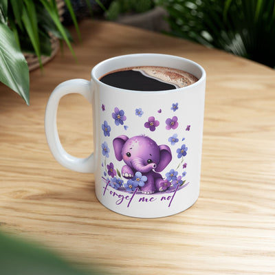 Alzheimers Awareness Ceramic Mug - Forget Me Not Design - Pillow & Mug Co.