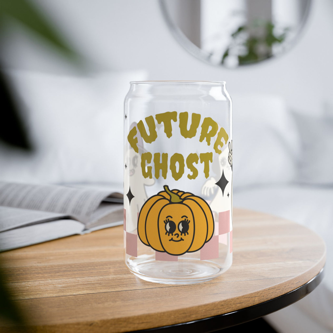 16oz Future Ghost Sipper Glass - Unique  Stylish Halloween Drinkware - Pillow & Mug Co.