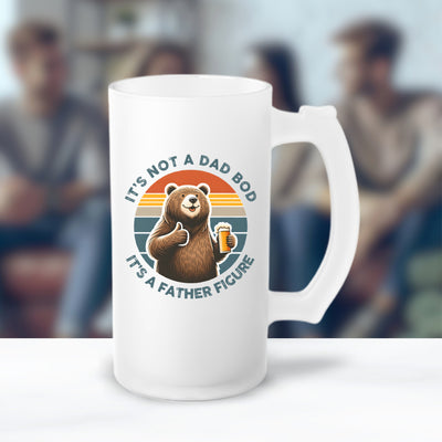 Beer Mug - Fathers Day Gift - Frosted Glass Mug For The Ultimate Mancave - Practical Gift For Dad - Ideal Gift For Beer Lovers - Party Starter Mug