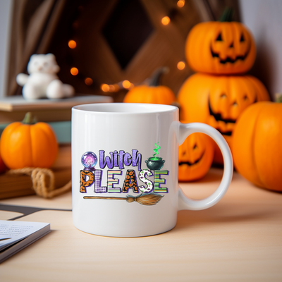 a white coffee mug sitting on top of a table