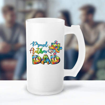 Beer Mug - Fathers Day Gift - Frosted Glass Mug For The Ultimate Mancave - Practical Gift For Dad - Ideal Gift For Beer Lovers - Party Starter Mug