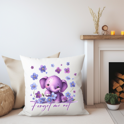 a pillow with a picture of an elephant on it