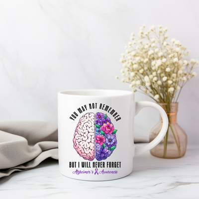 a coffee mug with a picture of a brain on it